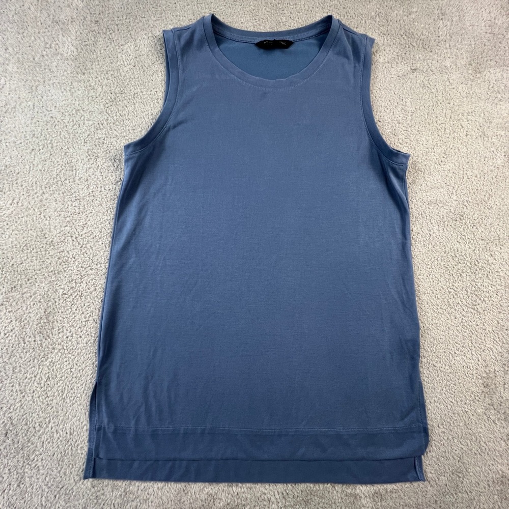 Banana Republic Women XS Blue Sandwash Modal Sleeveless Tank Top Crew Neck